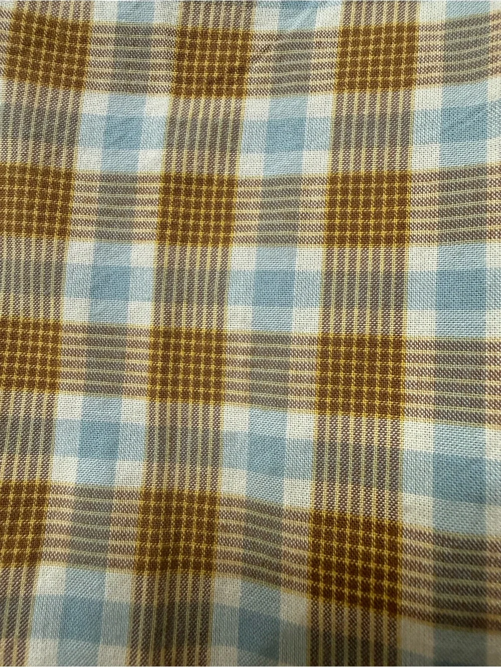 DOEN S Plaid Ruffle Neck Blouse Back Buttons Gathered Sleeves Whimsical Prairie